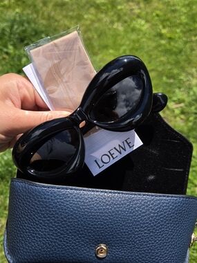 Loewe Glossy Black Oversized Cat-Eye Sunglasses